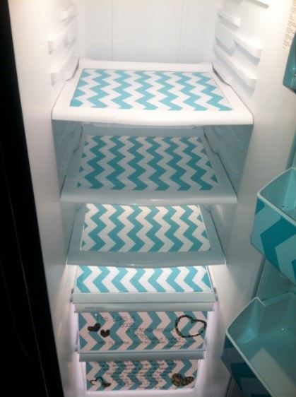 decorate fridge - shelves with a difference